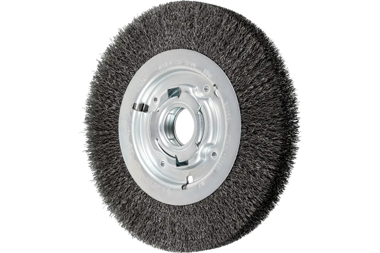 Picture of Pferd Crimped Wire Wheel Brush 8" Dia Medium Face .010 Carbon Steel 2" Keyed Arbor